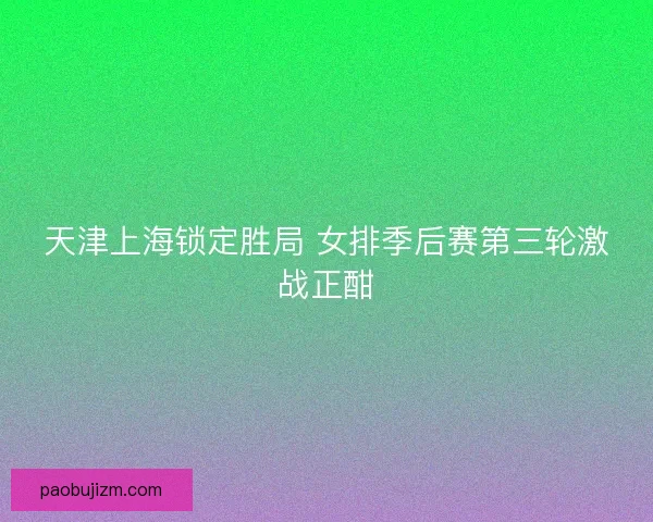 天津上海锁定胜局 女排季后赛第三轮激战正酣